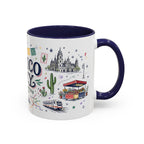 Mexico City Coffee Mug | Mexico Souvenir Travel Gift | Accent Color Ceramic 11oz 15oz