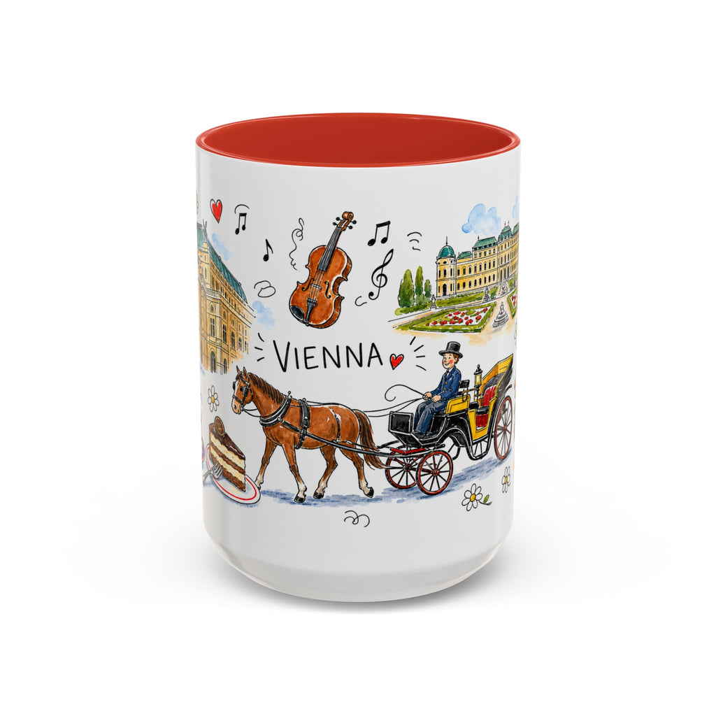 Vienna Travel Mug | European City Souvenir Accent Coffee Mug | 11oz 15oz Ceramic Cup