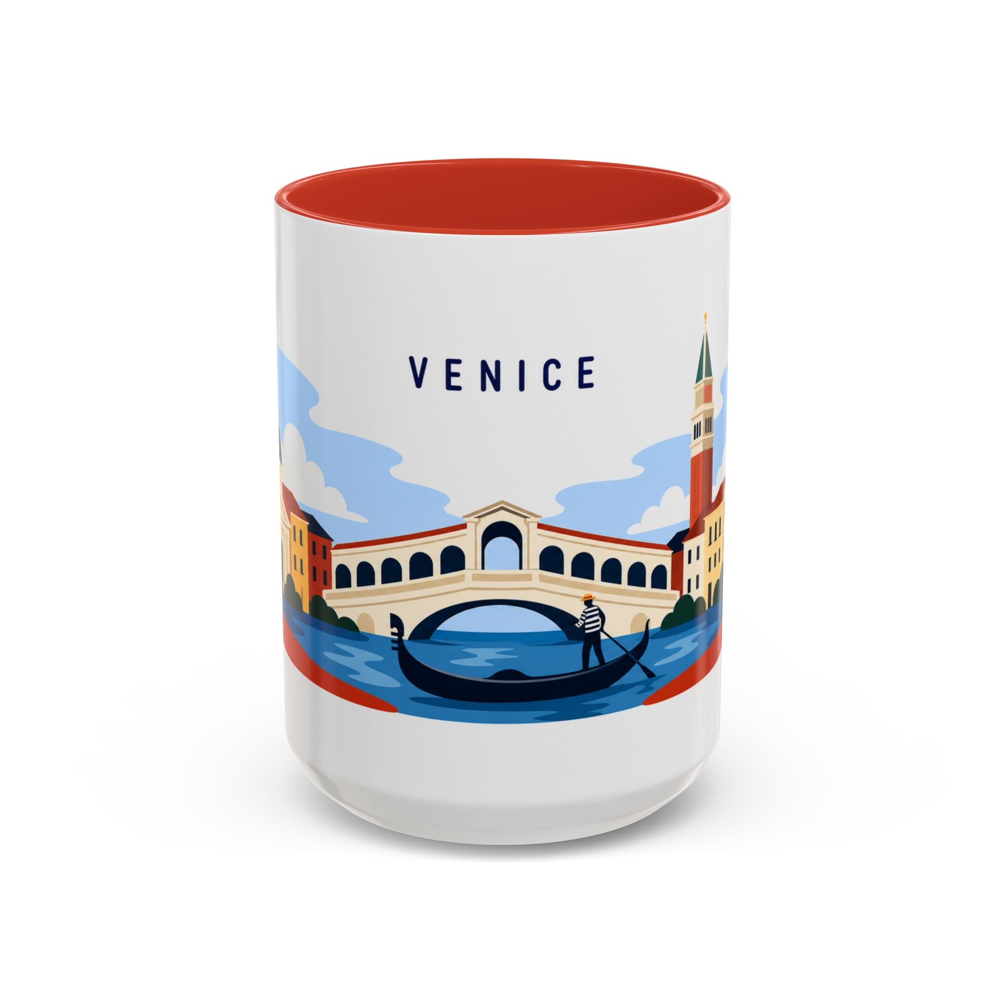 Venice Coffee Mug | Travel Destination Souvenir Gift | Accent Color Ceramic 11oz 15oz