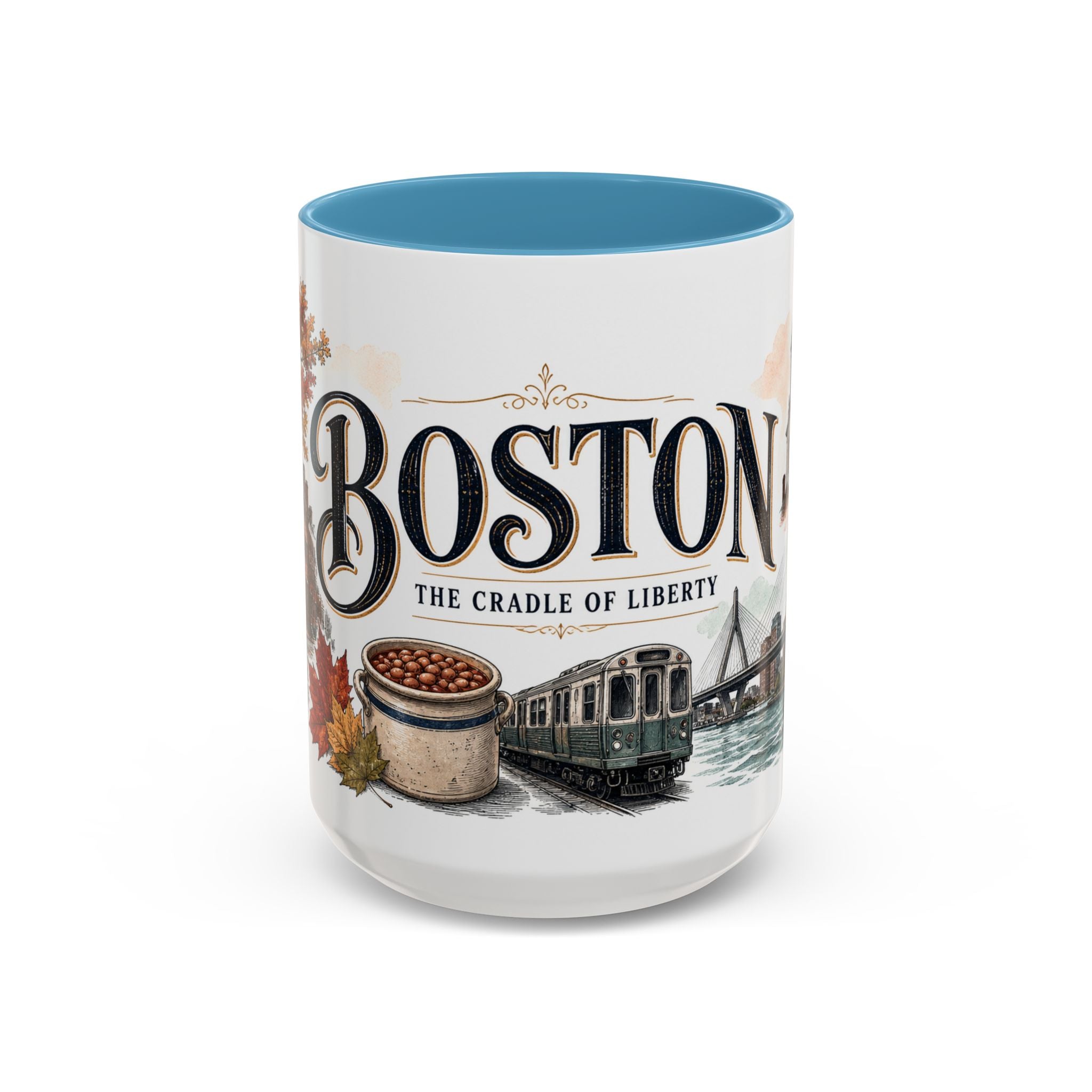 Boston Coffee Mug | United States Travel Souvenir | Vintage Illustrated City Gift | 11 oz 15 oz Accent Mug