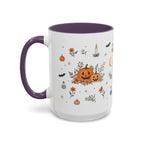 Black Cat Halloween Mug | Pumpkin Moon Watercolor Gift | Spooky Accent Cup 11oz 15oz