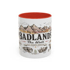 Badlands National Park Coffee Mug | South Dakota Prairie Fossil Hiking Gift | Accent Color Ceramic 11oz 15oz
