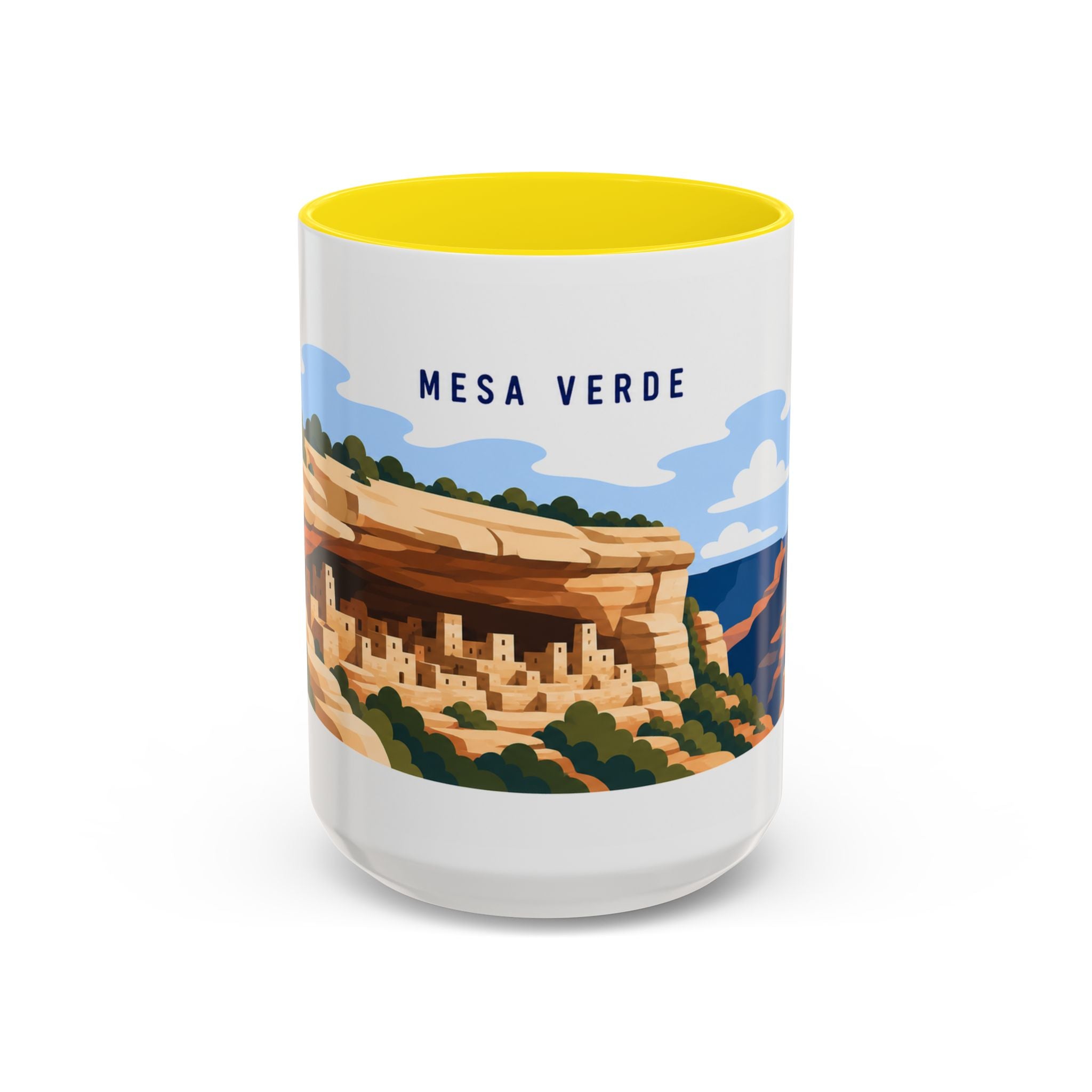 Mesa Verde National Park Coffee Mug | Solid Color Block Park Souvenir | 11oz 15oz Accent Mug