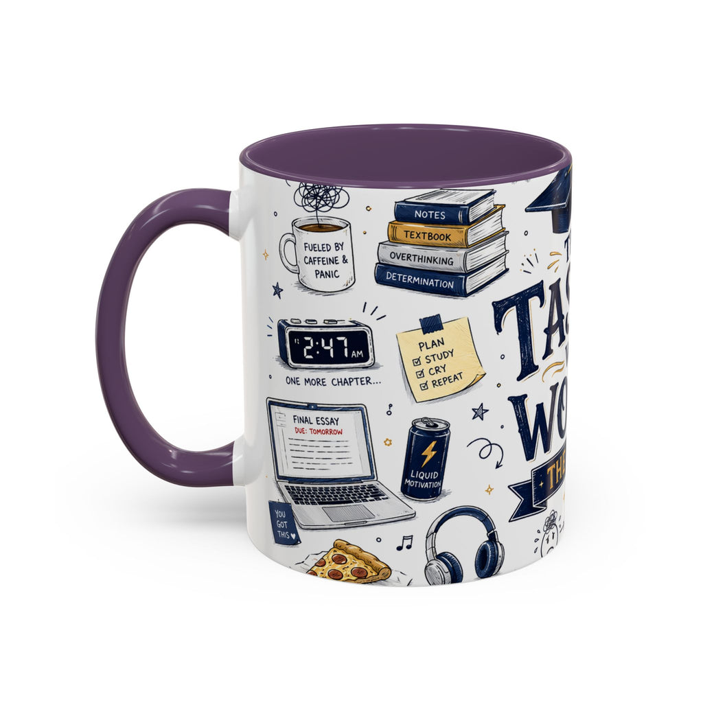 The Tassel Was Worth the Hassle Coffee Mug | Funny Graduation Gift 2026 | Accent Color Ceramic 11oz 15oz