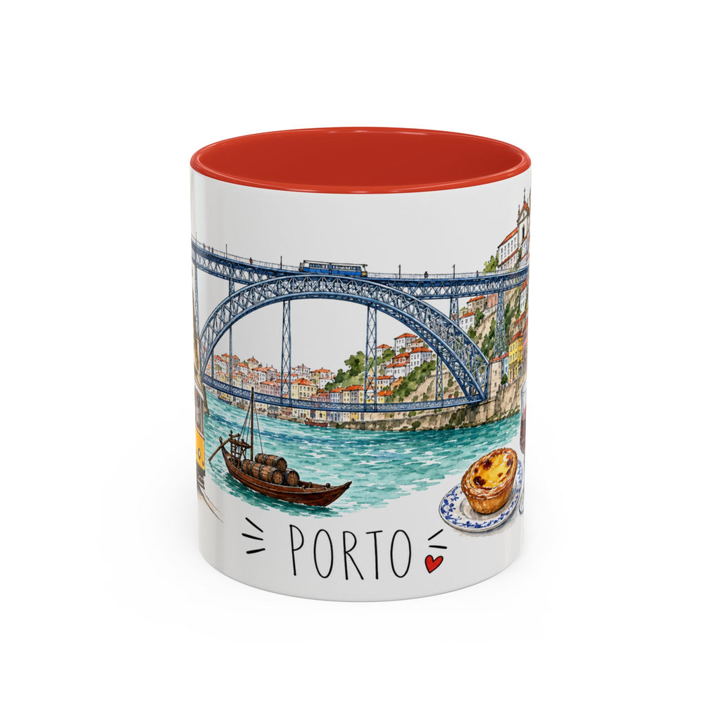 Porto Illustrated Travel Mug | City Souvenir Accent Coffee Mug | 11oz 15oz Ceramic Cup