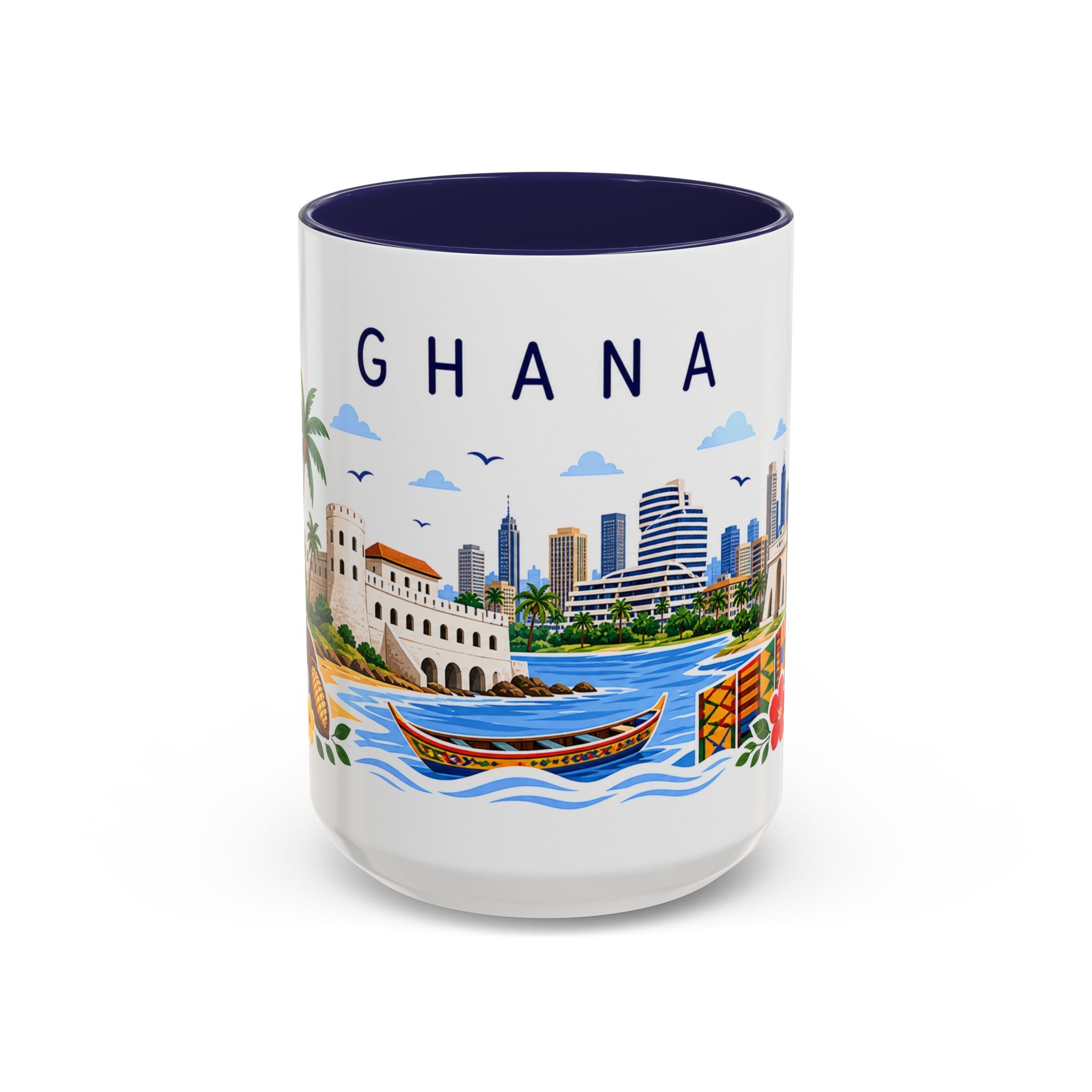 Ghana Coffee Mug | Travel Souvenir Accent Mug | Place Gift Ceramic Cup 11oz 15oz