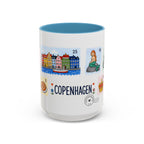 Copenhagen Coffee Mug | Postage Stamp Collage Mug | Travel Souvenir Accent Cup 11oz 15oz