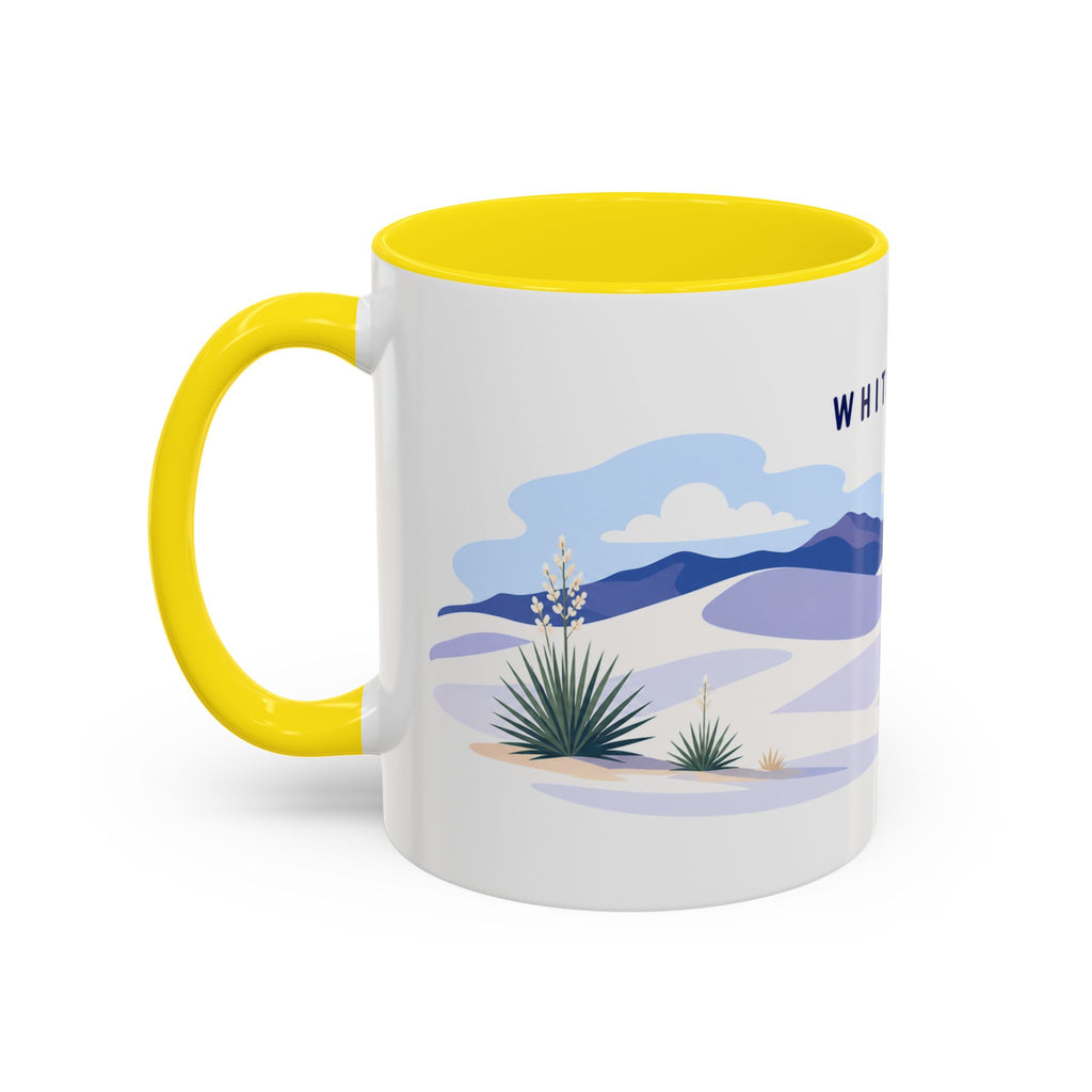 White Sands National Park Coffee Mug | Solid Color Block Park Souvenir | 11oz 15oz Accent Mug