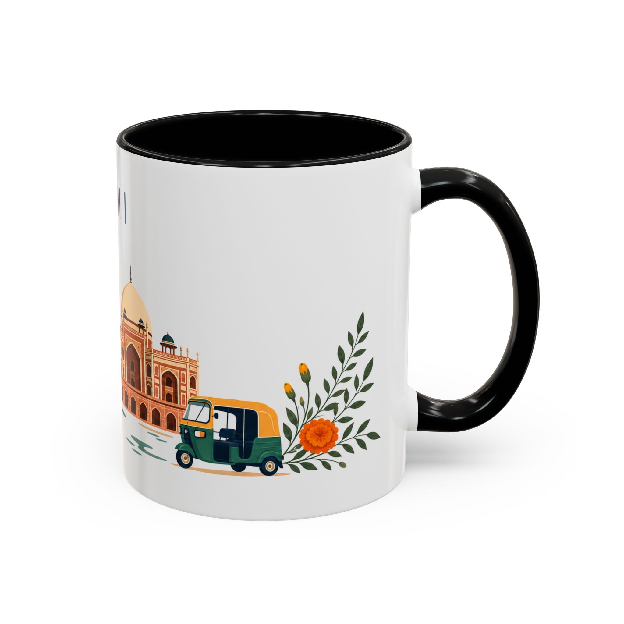 Delhi Coffee Mug | India Travel Souvenir | Porcelain Decal City Gift | 11oz 15oz Accent Mug