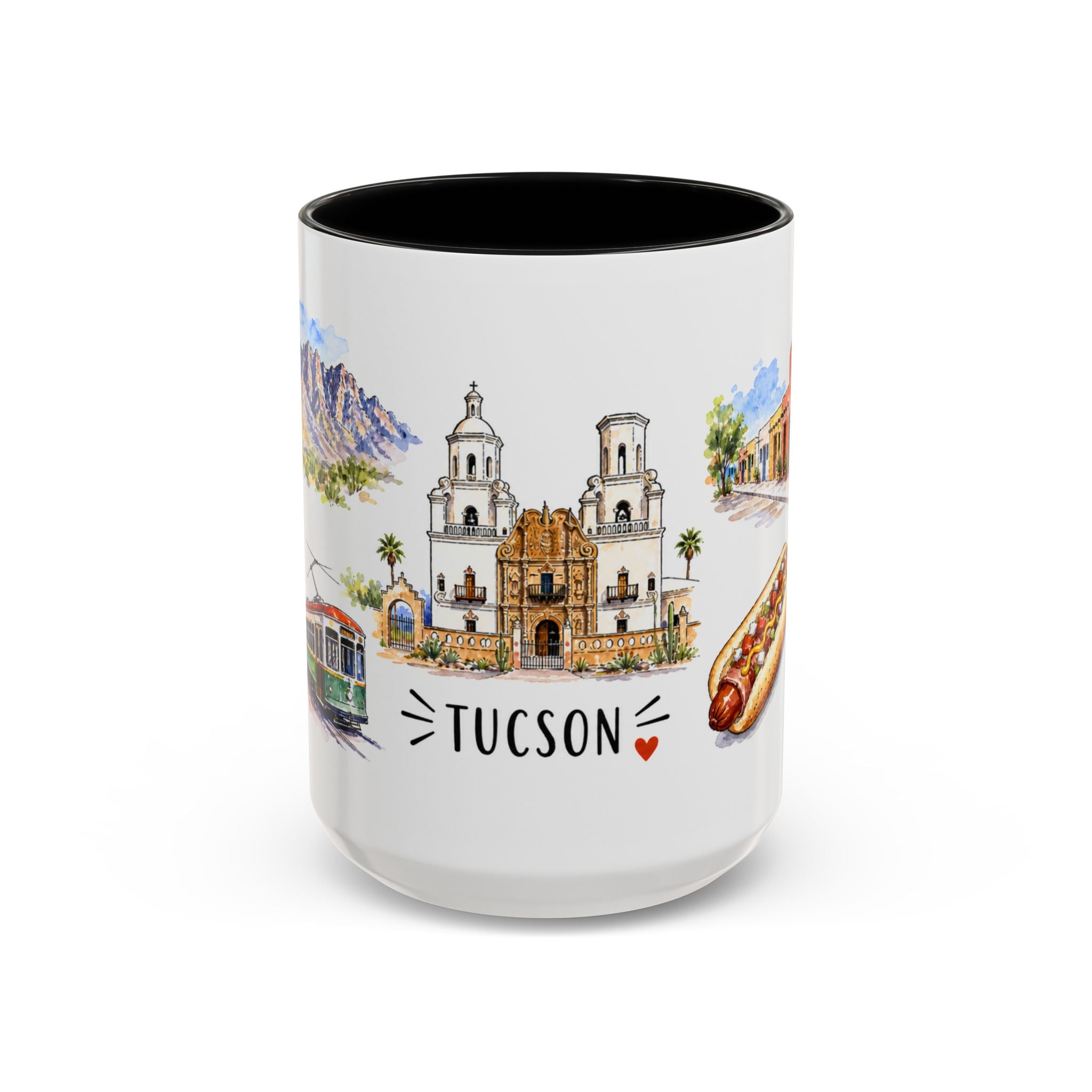Tucson Illustrated Travel Mug | City Souvenir Accent Coffee Mug | 11oz 15oz Ceramic Cup