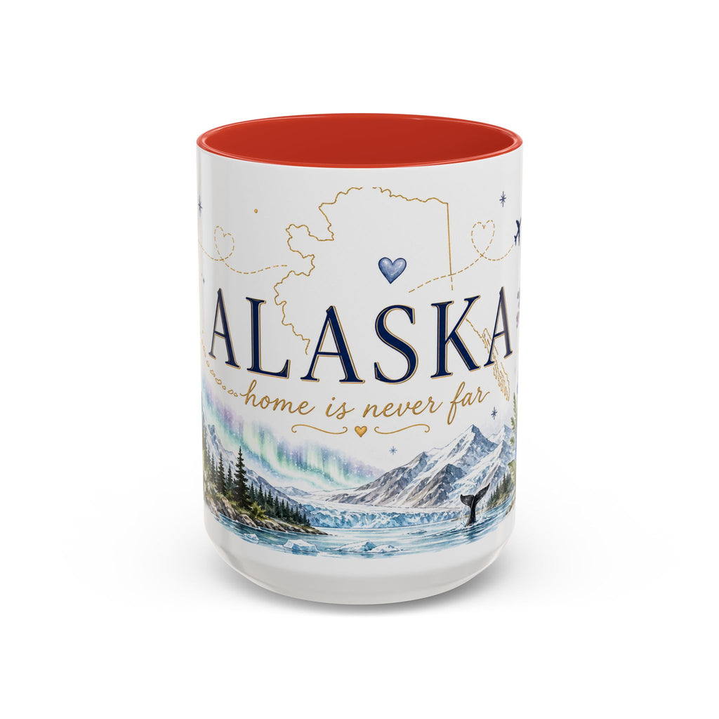 Alaska State Map Mug | Northern Lights, Mountains, Glaciers | Moving Away Gift