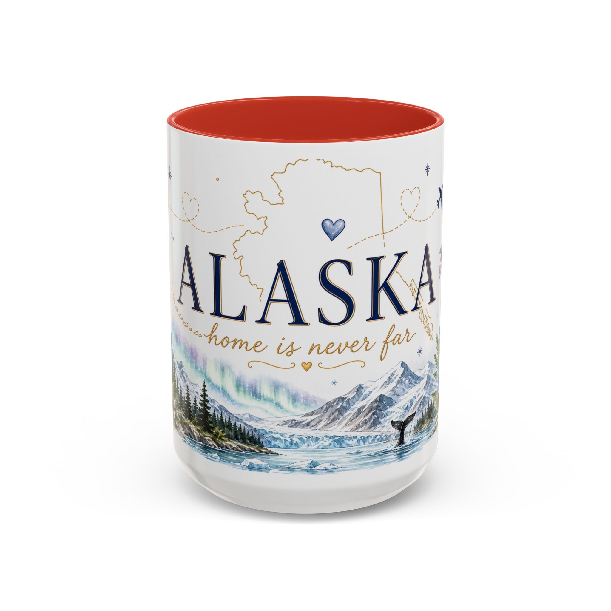 Alaska State Map Mug | Northern Lights, Mountains, Glaciers | Moving Away Gift