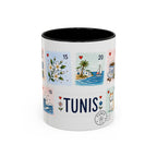 Tunis Coffee Mug | Postage Stamp Collage Mug | Travel Souvenir Accent Cup 11oz 15oz