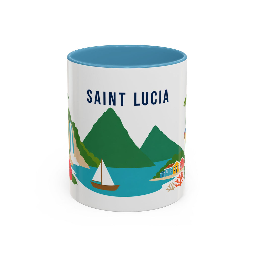 Saint Lucia Coffee Mug | Travel Souvenir Accent Mug | Country Gift Ceramic Cup 11oz 15oz