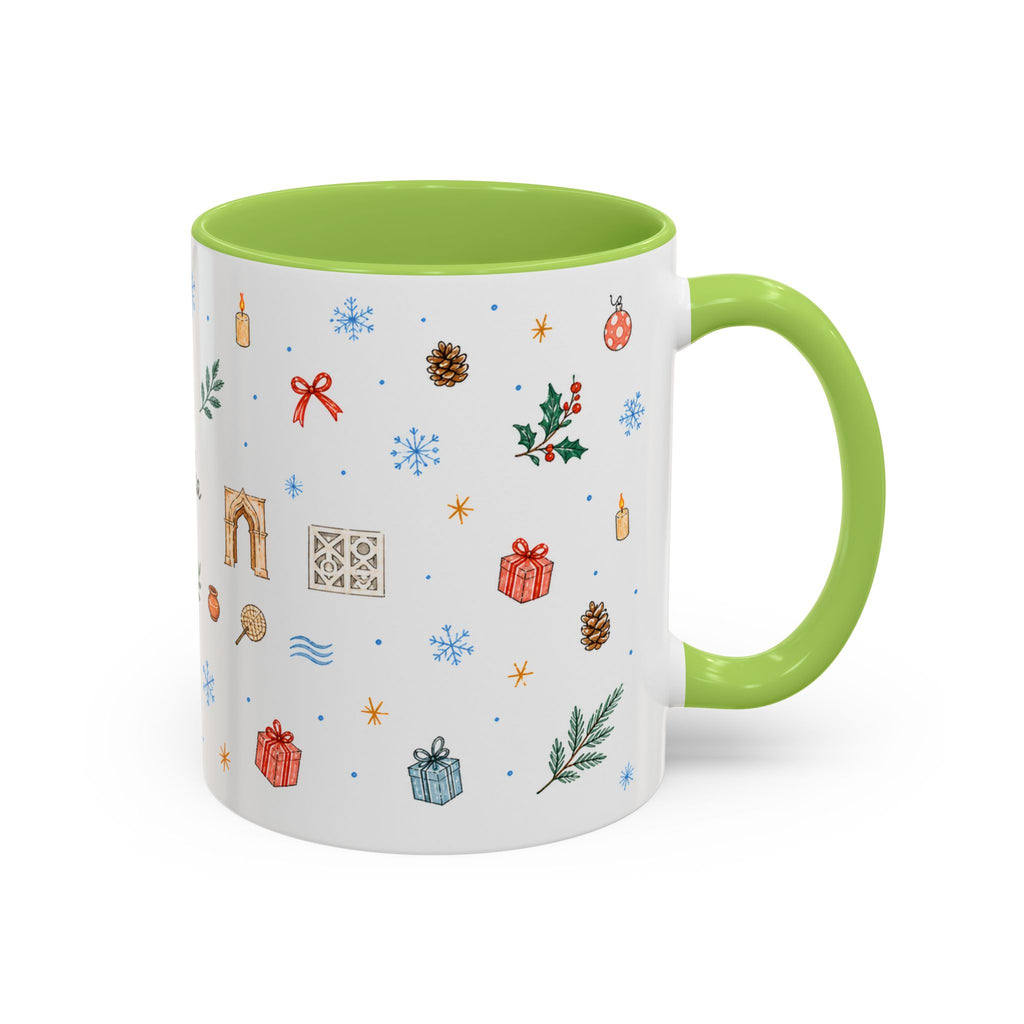 Dhaka Christmas Mug | Watercolor Travel Souvenir | Holiday Gift | Accent Ceramic Coffee Cup 11oz 15oz