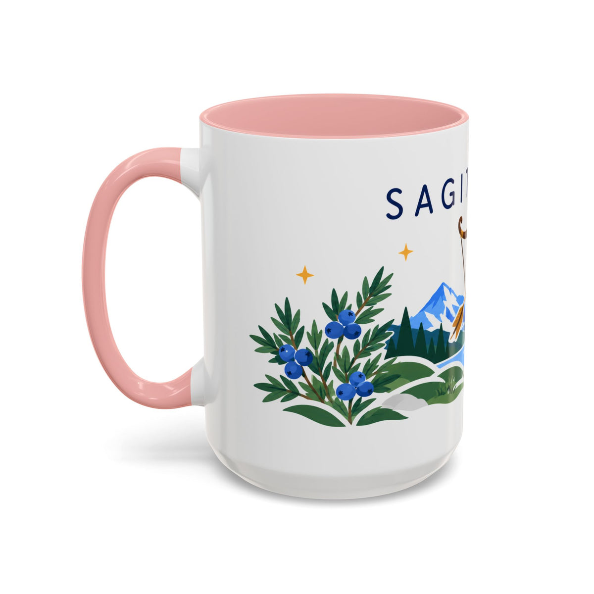 Sagittarius Zodiac Coffee Mug | Bow and Arrow Design | Astrology Birthday Gift | 11 oz 15 oz Ceramic Accent Mug