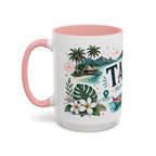 Tahiti Coffee Mug | Travel Destination Souvenir Gift | Accent Color Ceramic 11oz 15oz