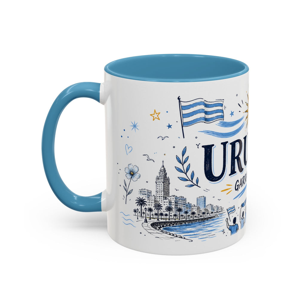 Uruguay Soccer Coffee Mug | World Cup Fan Gift | Accent Color Ceramic 11oz 15oz Match Day Cup