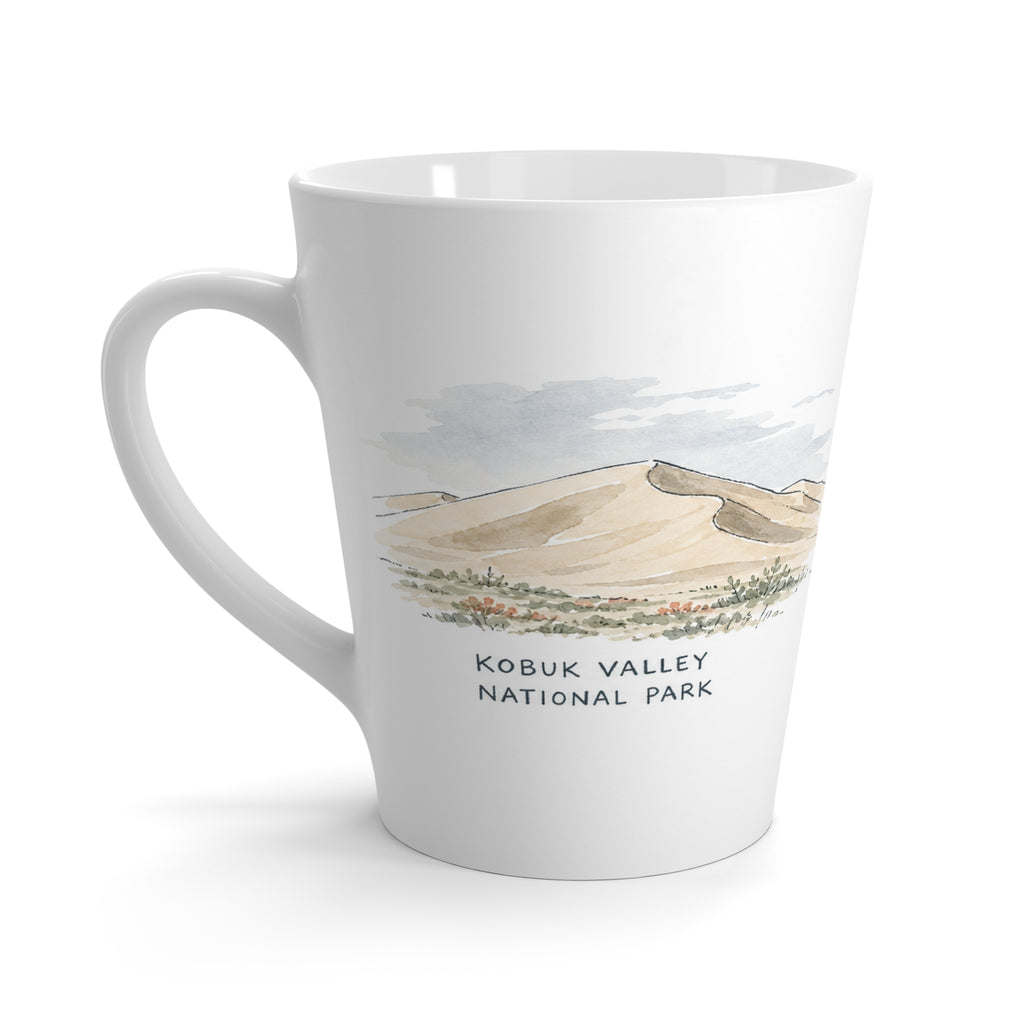 Kobuk Valley National Park Latte Mug | Pastel Watercolor Nature Coffee Cup | 12 oz Travel Souvenir Gift