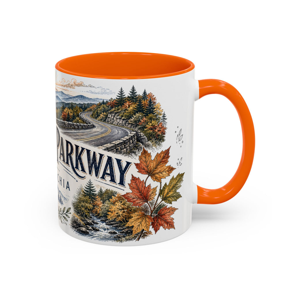 Blue Ridge Parkway Mug, Appalachia Travel Souvenir, Bucket List Gift, Accent Ceramic Coffee Mug 11oz 15oz