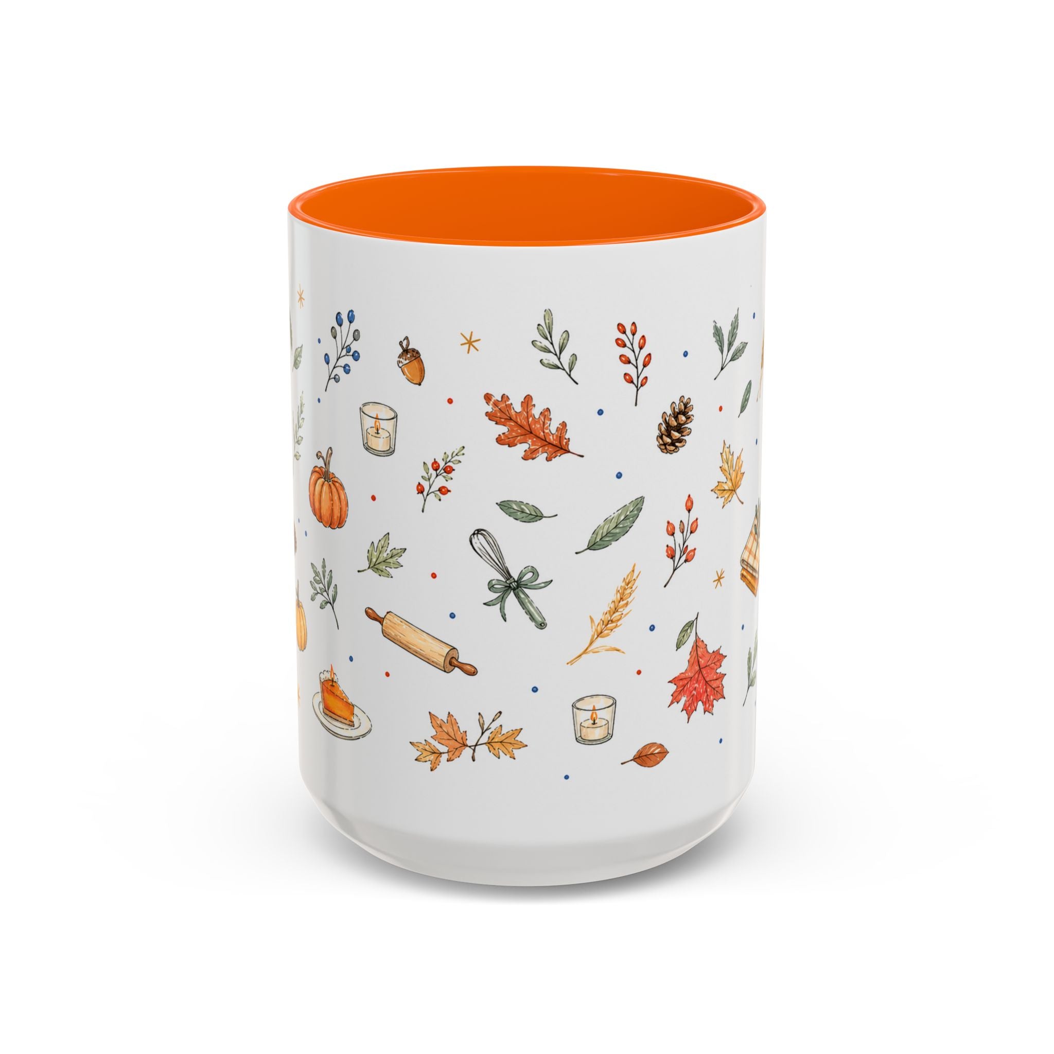 Thanksgiving Baking Mug | Watercolor Autumn Gift | Pumpkin Pie Accent Coffee Cup 11oz 15oz