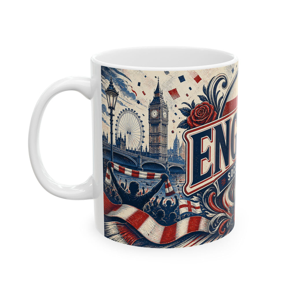 England Soccer Spirit Coffee Mug | Soccer Fan Gift | Ceramic 11oz 15oz Match Day Cup