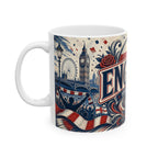England Soccer Spirit Coffee Mug | Soccer Fan Gift | Ceramic 11oz 15oz Match Day Cup