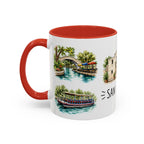 San Antonio Illustrated Travel Mug | City Souvenir Accent Coffee Mug | 11oz 15oz Ceramic Cup