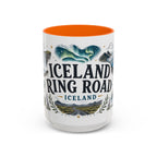 Iceland Ring Road Coffee Mug | Travel Destination Souvenir Gift | Accent Color Ceramic 11oz 15oz