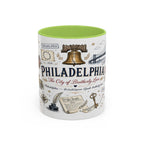 Philadelphia Coffee Mug | Pennsylvania Souvenir City Gift | Accent Color Ceramic 11oz 15oz