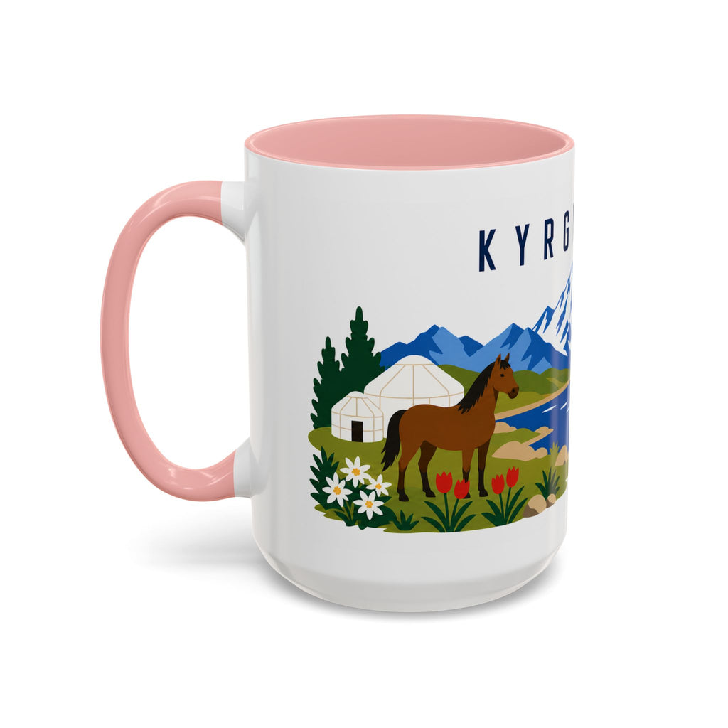 Kyrgyzstan Coffee Mug | Travel Souvenir Accent Mug | Country Gift Ceramic Cup 11oz 15oz