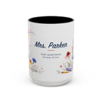 Personalized Kindergarten Teacher Mug | Custom Name Wildflower Rainbow Cup | Back to School Gift