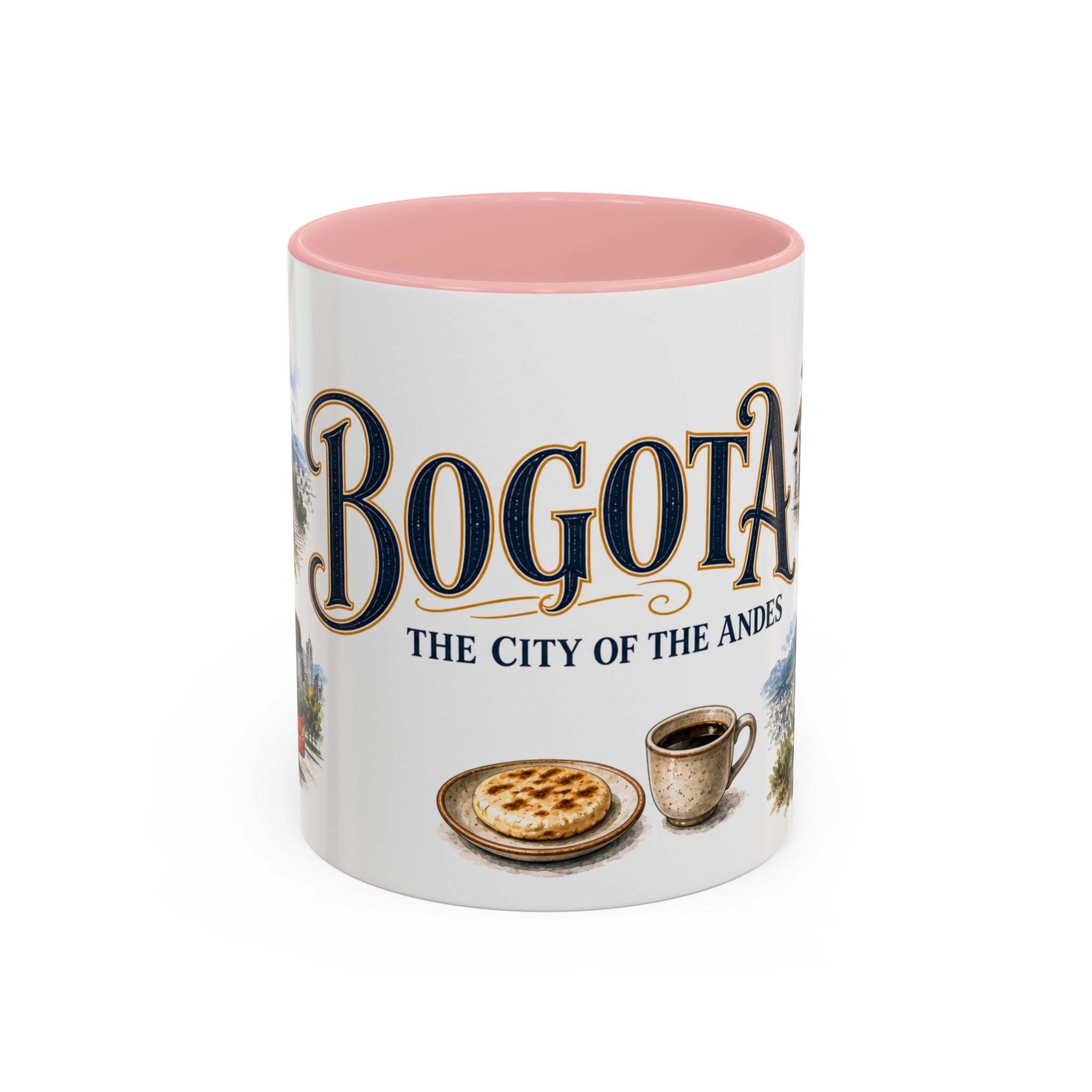 Bogota Coffee Mug | Colombia Travel Souvenir | Vintage Illustrated City Gift | 11 oz 15 oz Accent Mug