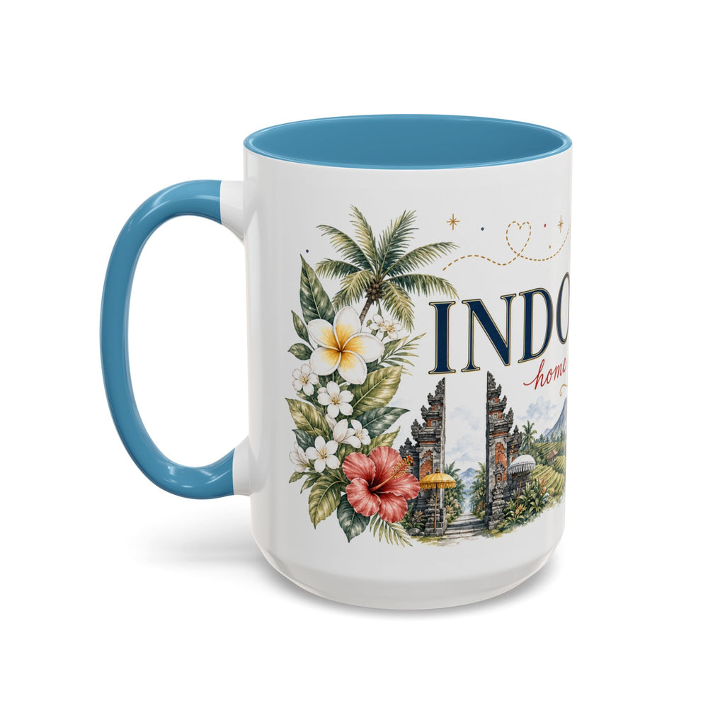 Indonesia Home Country Mug | Moving Away Gift | Long Distance Friendship | 11 oz 15 oz Accent Mug