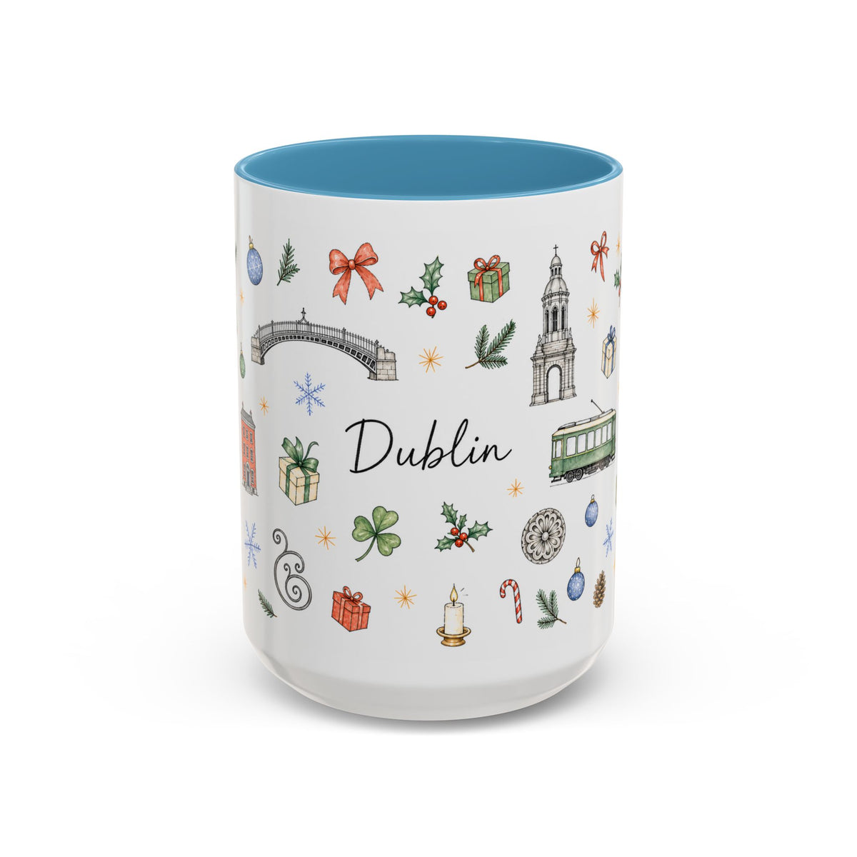 Dublin Christmas Mug | Watercolor City Souvenir, Holiday Travel Gift (11oz/15oz)