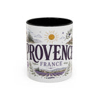 Provence Coffee Mug | Travel Destination Souvenir Gift | Accent Color Ceramic 11oz 15oz