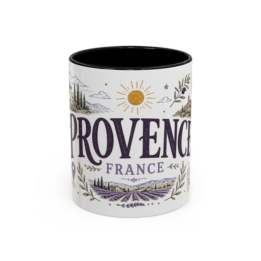 Provence Coffee Mug | Travel Destination Souvenir Gift | Accent Color Ceramic 11oz 15oz