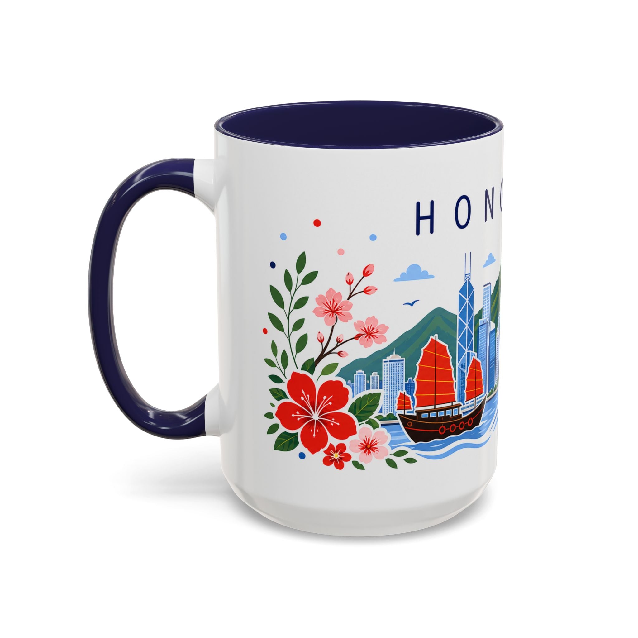 Hong Kong Coffee Mug | Travel Souvenir Accent Mug | Place Gift Ceramic Cup 11oz 15oz