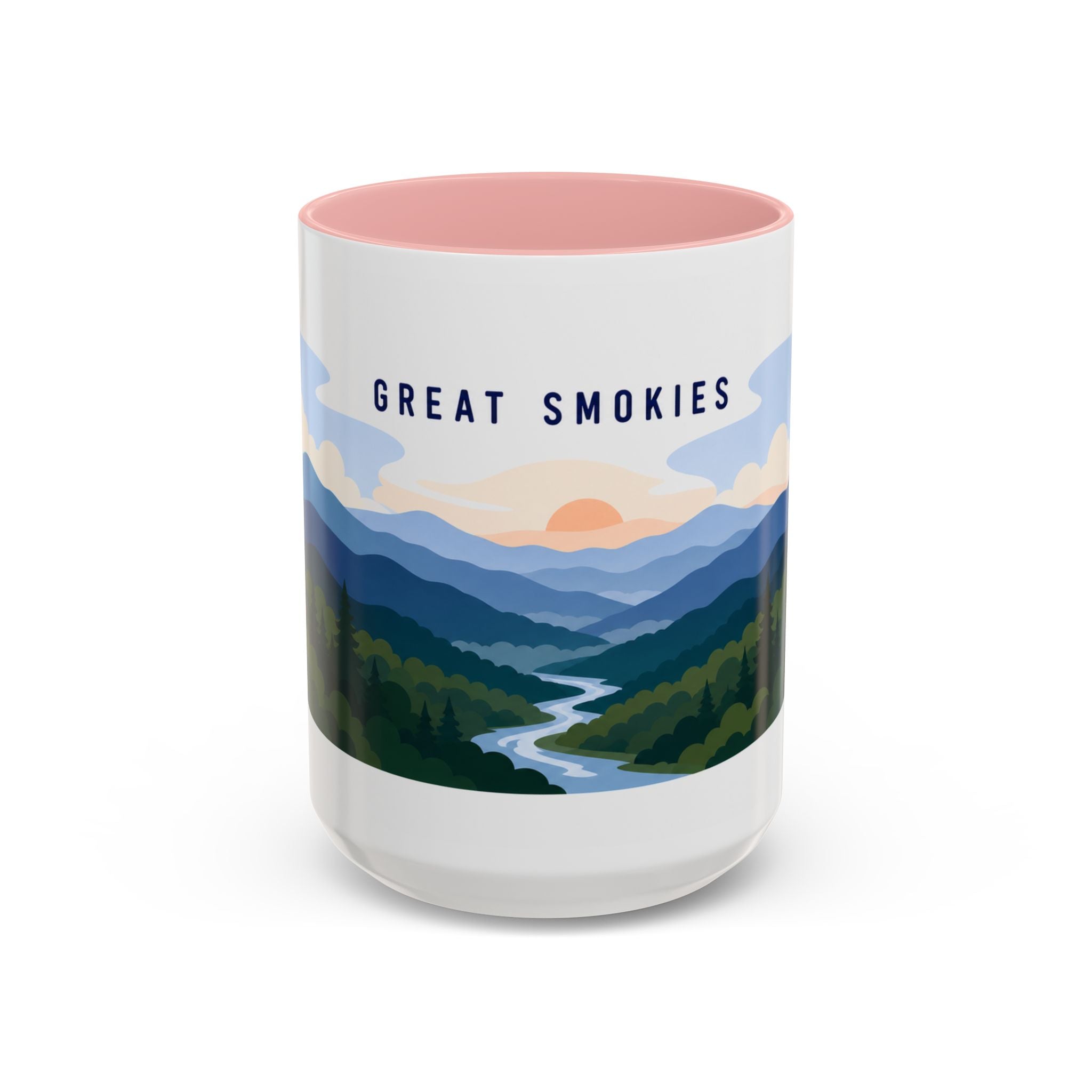 Great Smoky Mountains National Park Coffee Mug | Solid Color Block Park Souvenir | 11oz 15oz Accent Mug