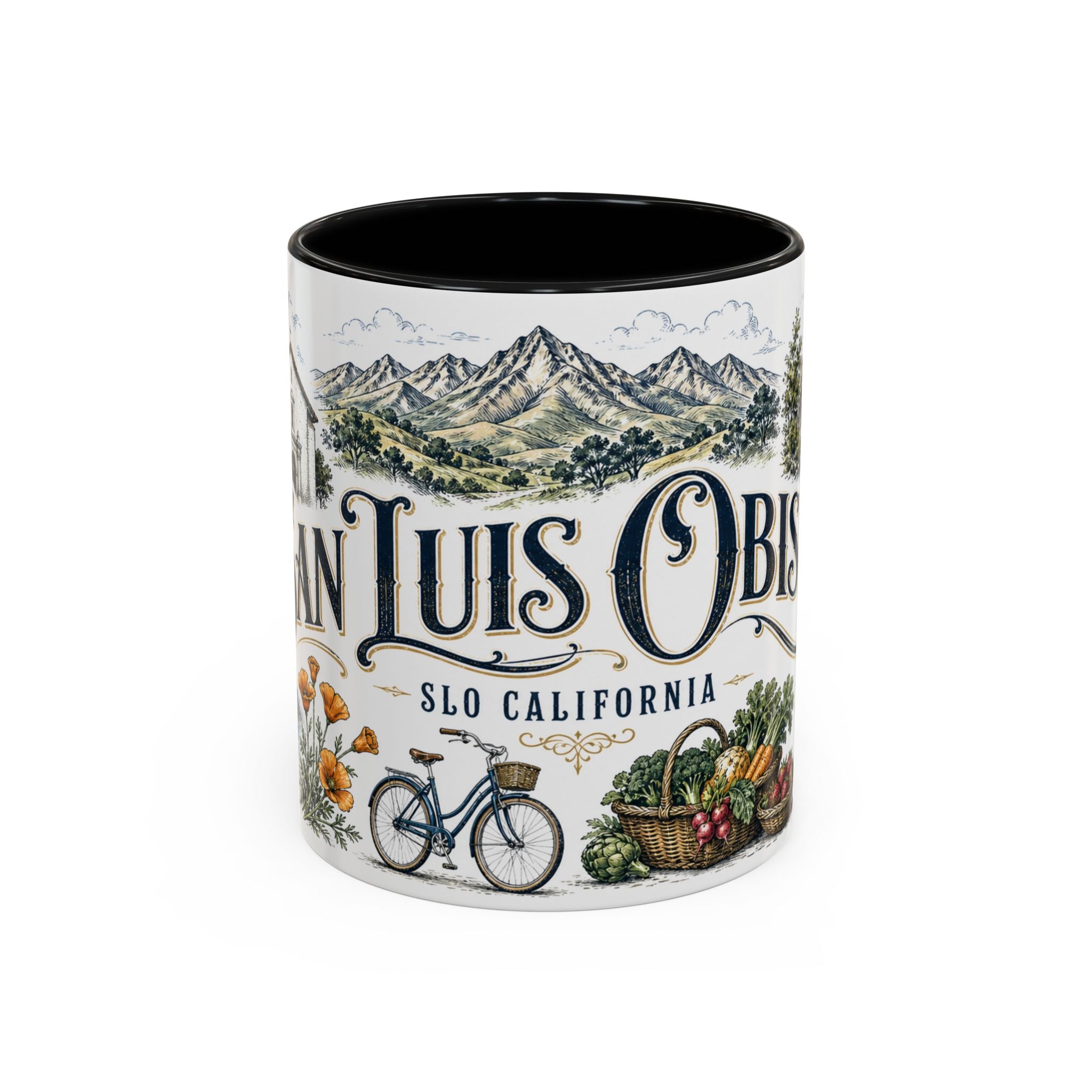 San Luis Obispo Coffee Mug | United States Travel Souvenir | Vintage Illustrated City Gift | 11 oz 15 oz Accent Mug
