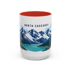 North Cascades National Park Coffee Mug | Solid Color Block Park Souvenir | 11oz 15oz Accent Mug