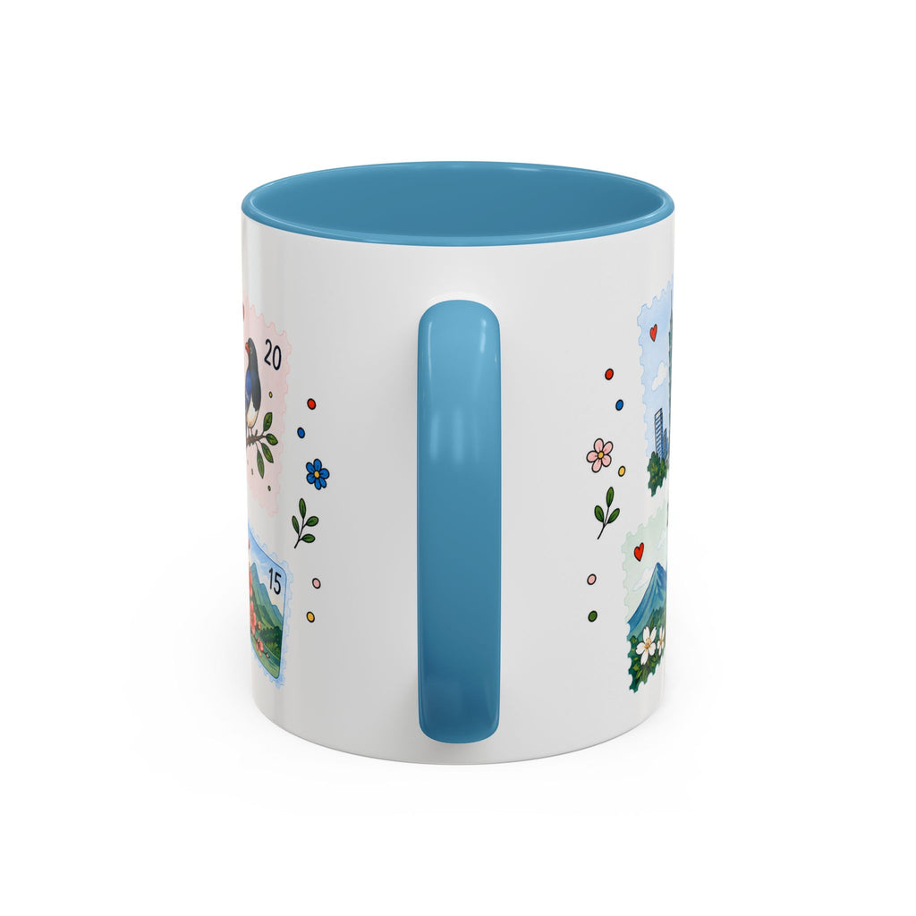 Taipei Coffee Mug | Postage Stamp Collage Mug | Travel Souvenir Accent Cup 11oz 15oz
