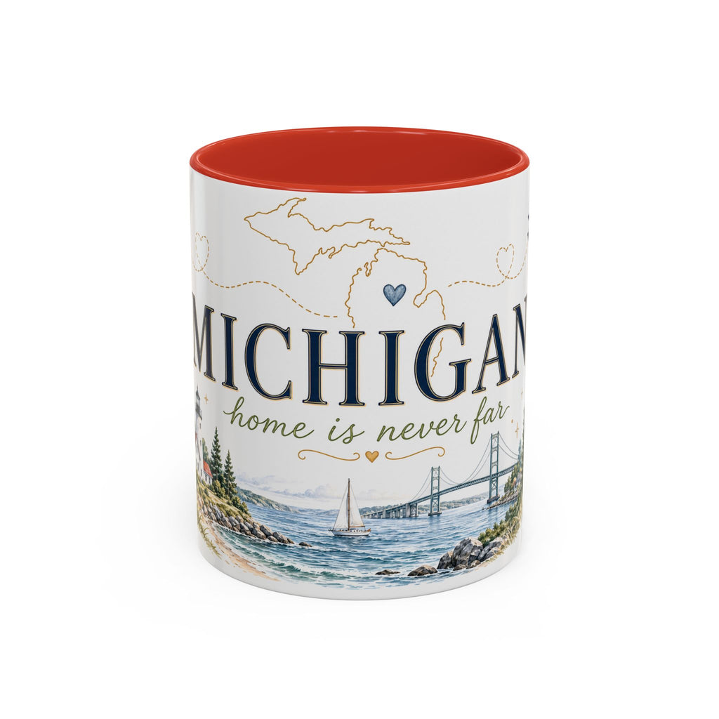 Michigan State Map Mug | Botanical Accents, Lakes Art | Homesick Gift