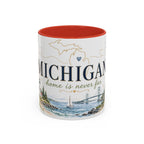 Michigan State Map Mug | Botanical Accents, Lakes Art | Homesick Gift