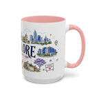 Bangalore Coffee Mug | India Souvenir Travel Gift | Accent Color Ceramic 11oz 15oz