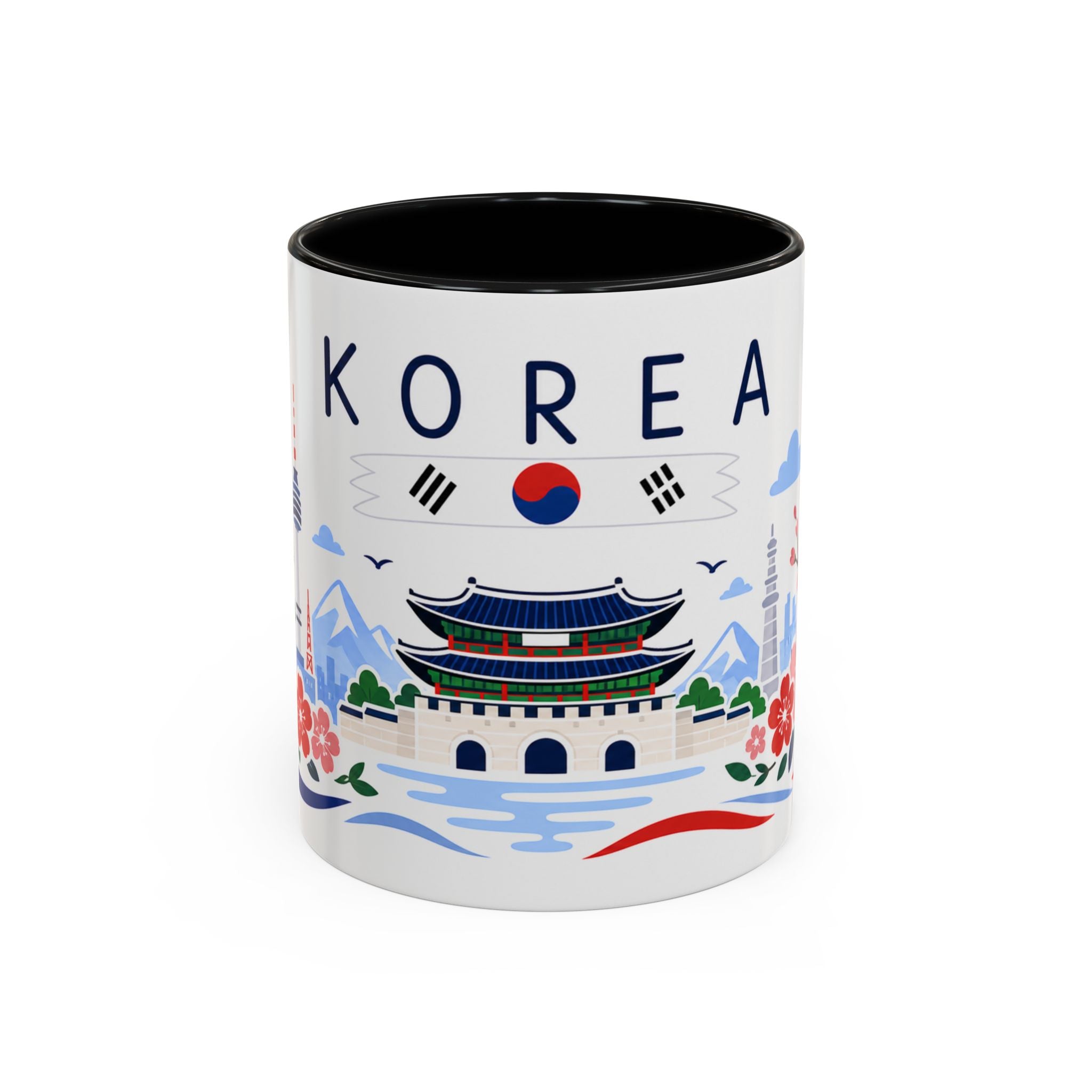 South Korea Coffee Mug | Travel Souvenir Accent Mug | Country Gift Ceramic Cup 11oz 15oz