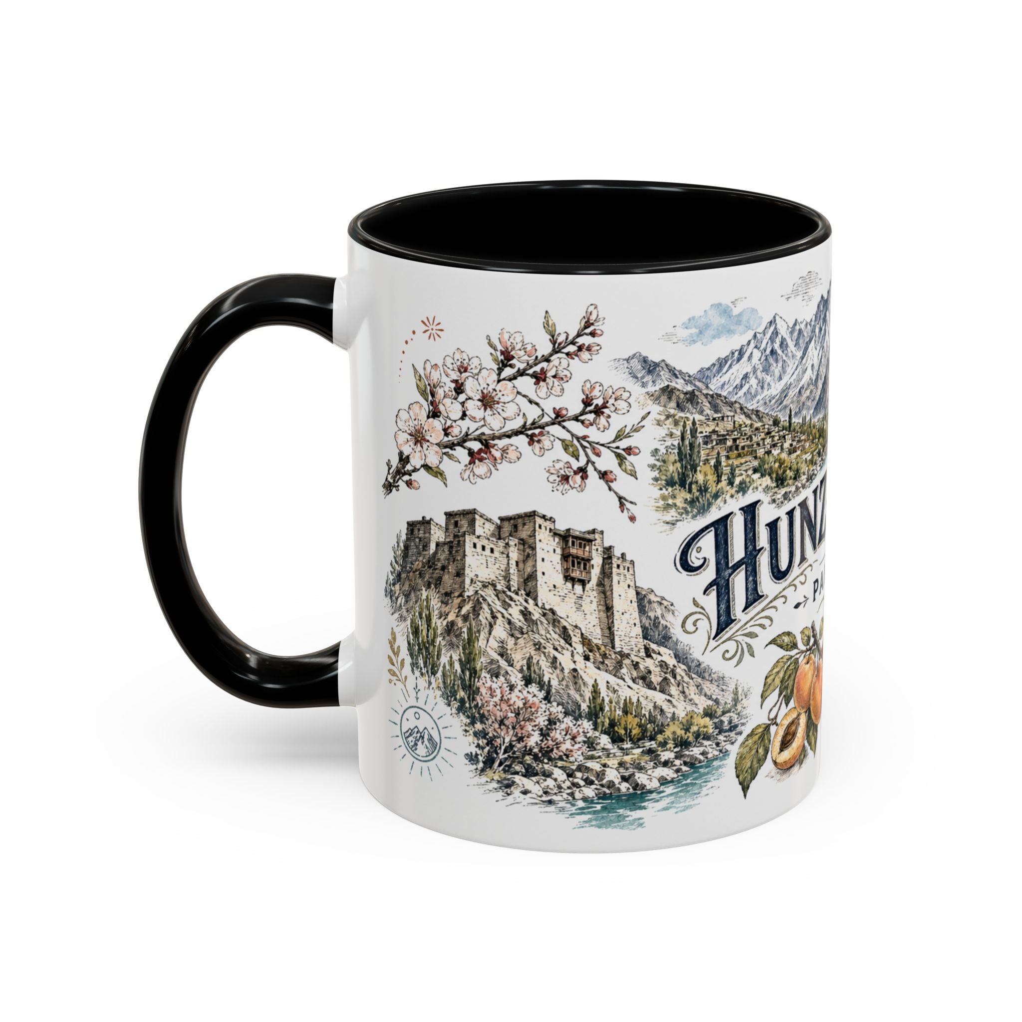 Hunza Valley Mug, Pakistan Travel Souvenir, Bucket List Gift, Accent Ceramic Coffee Mug 11oz 15oz