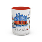 Hamburg Illustrated Travel Mug | City Souvenir Accent Coffee Mug | 11oz 15oz Ceramic Cup