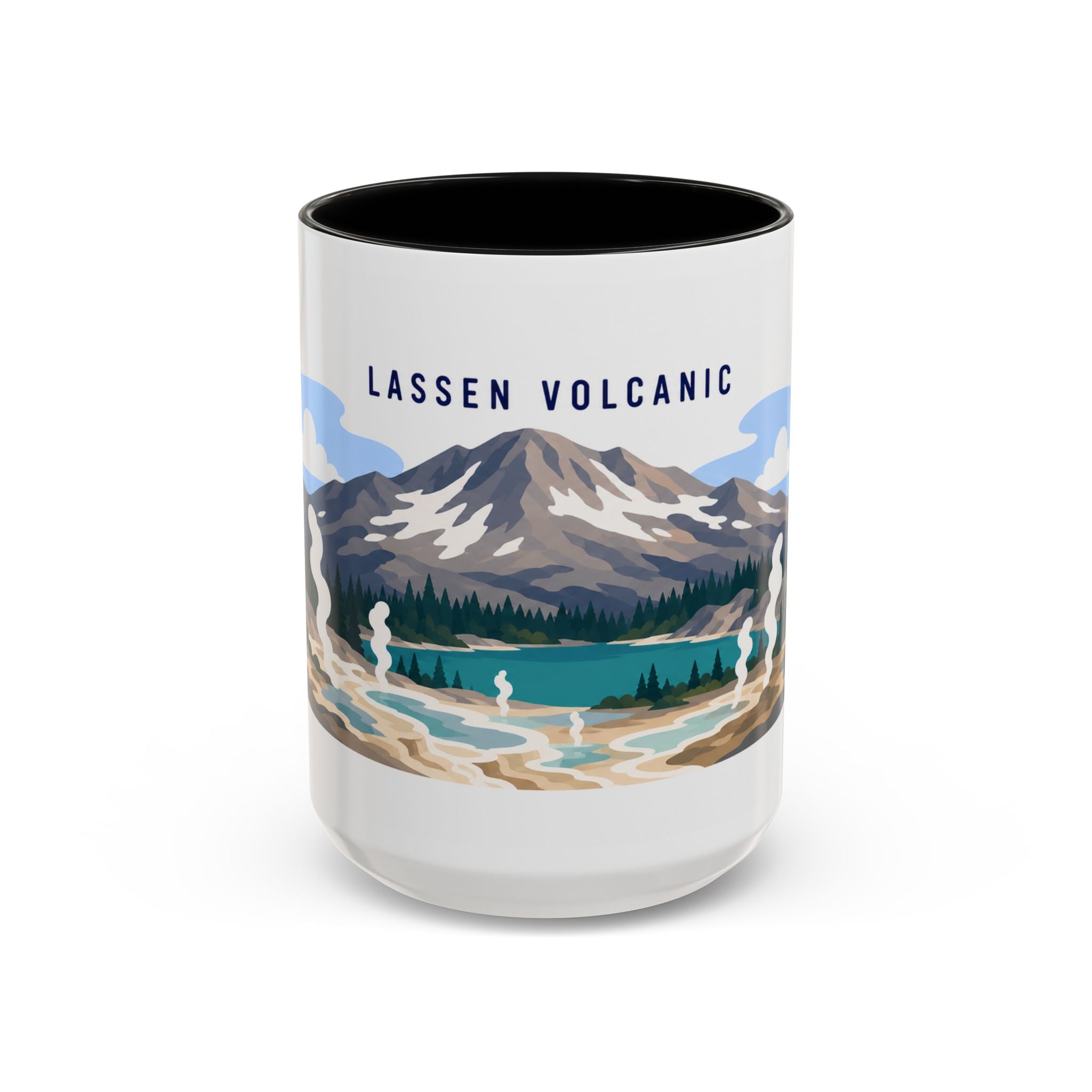 Lassen Volcanic National Park Coffee Mug | Solid Color Block Park Souvenir | 11oz 15oz Accent Mug