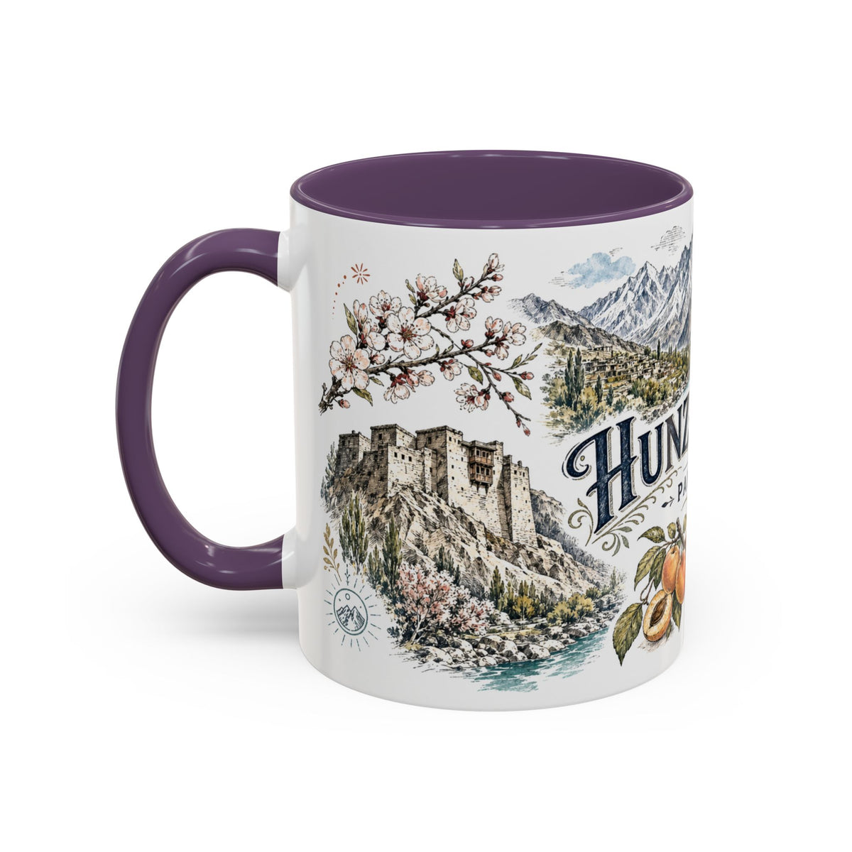 Hunza Valley Mug, Pakistan Travel Souvenir, Bucket List Gift, Accent Ceramic Coffee Mug 11oz 15oz